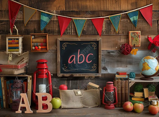 Back To School Wood Photography Backdrop GBSX-99641 - Gatsby Backdrop