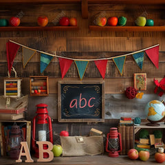 Back To School Wood Photography Backdrop GBSX-99641 - Gatsby Backdrop