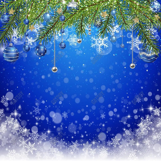 Blue Merry Christmas Photography Backdrop GBSX-99655 - Gatsby Backdrop