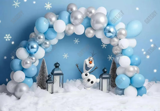 Blue Winter Cake Smash Backdrop - Gatsby Backdrop