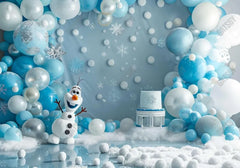 Blue Winter Kids Birthday Backdrop - Gatsby Backdrop