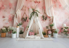 Bohemian Pink Tribal Backdrop - Gatsby Backdrop