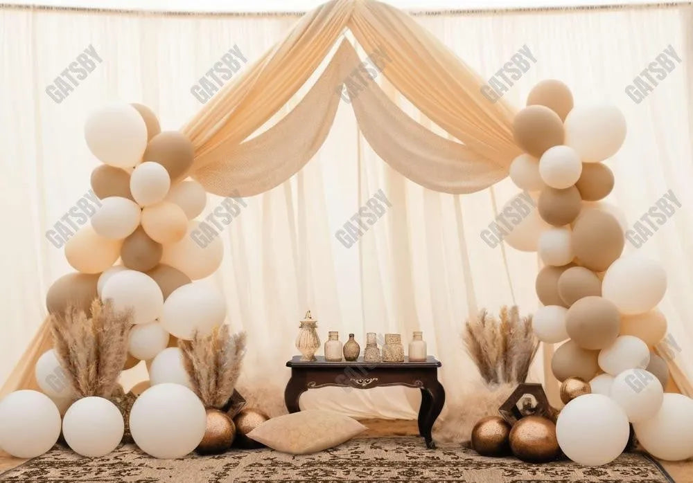 Boho Balloons Backdrop - Gatsby Backdrop