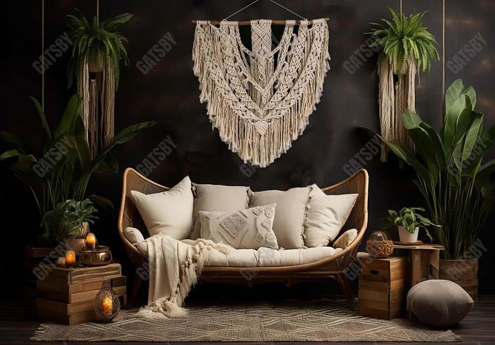 Boho Bohemian Tapestry Living Room Backdrop - Gatsby Backdrop