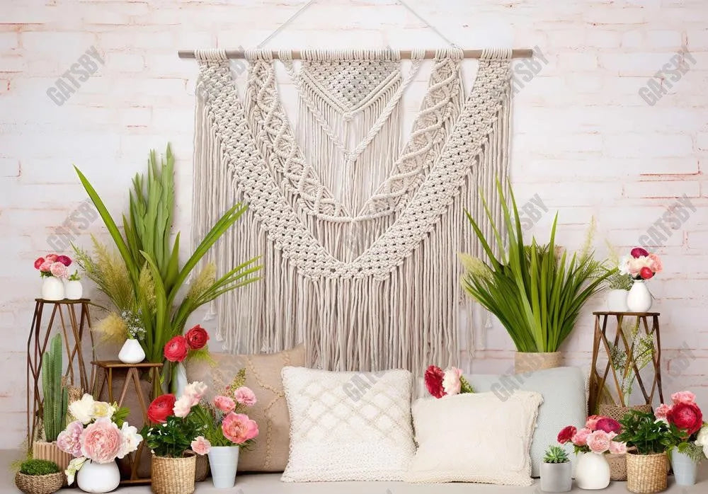 Boho Flower Backdrop for Boy Girl Photography Pictures - Gatsby Backdrop