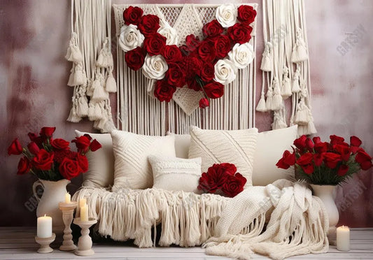 Boho Rose Valentine's Day Backdrop - Gatsby Backdrop