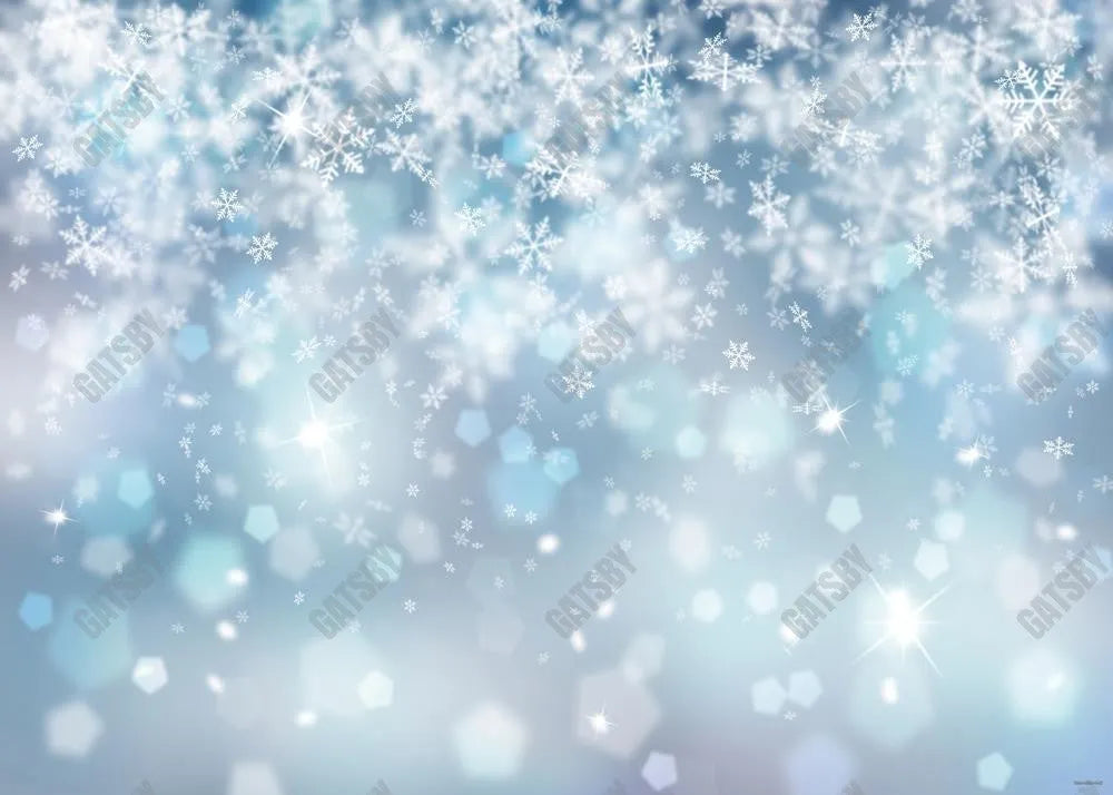 Bokeh Winter Falling Snowflake Backdrop - Gatsby Backdrop