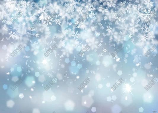 Bokeh Winter Falling Snowflake Backdrop - Gatsby Backdrop