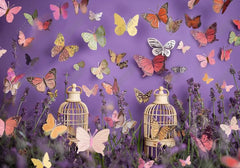 Butterfly Flower Purple Backdrop - Gatsby Backdrop