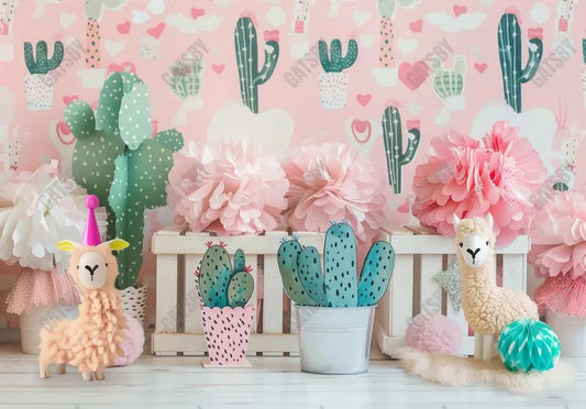 Cactus Llama Flower Backdrop - Gatsby Backdrop