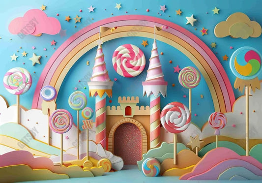 Candy Lollipop Castle Backdrop - Gatsby Backdrop