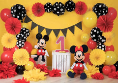 Cartoon Mouse 1st Birthday Party Backdrop - Gatsby Backdrop