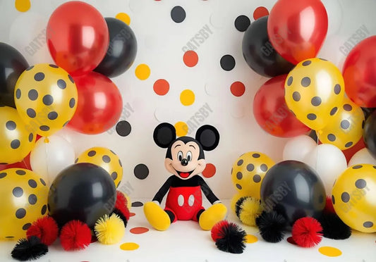 Cartoon Mouse Toy Birthday Party Decor Backdrop - Gatsby Backdrop