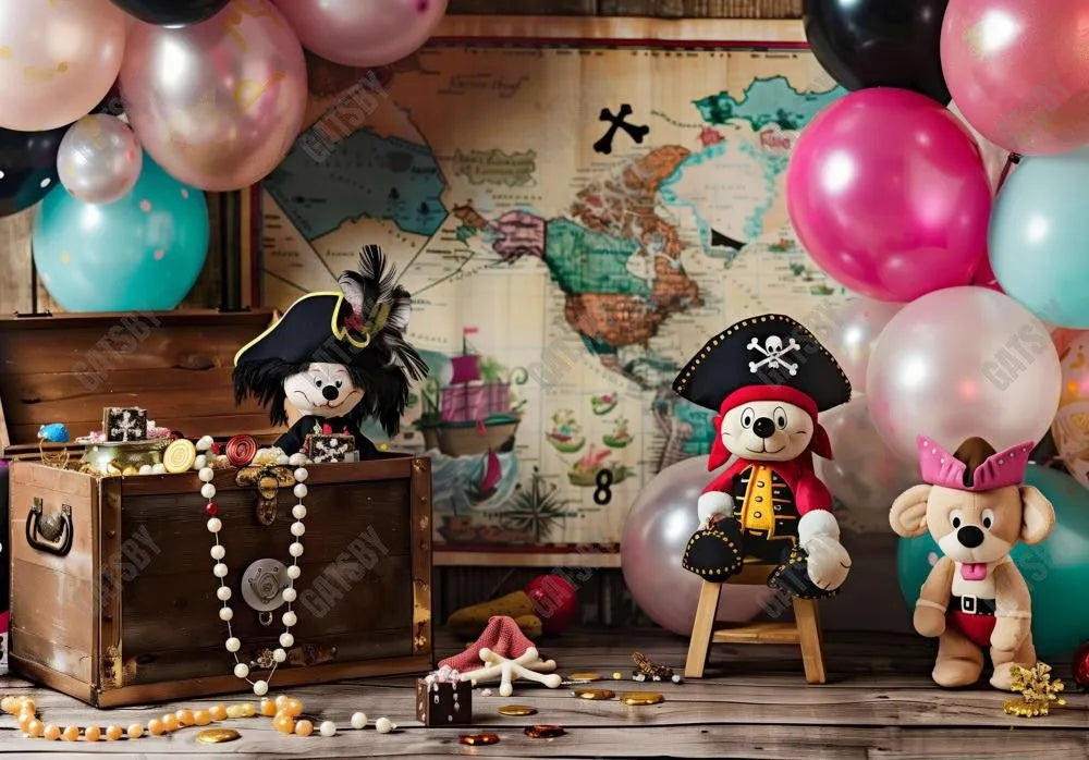 Cartoon Pirate Toys Adventure Backdrop - Gatsby Backdrop