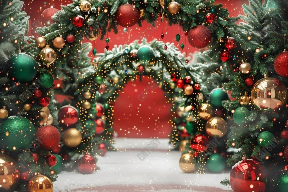 Christmas Arch Photography Backdrop GBSX-99675 - Gatsby Backdrop