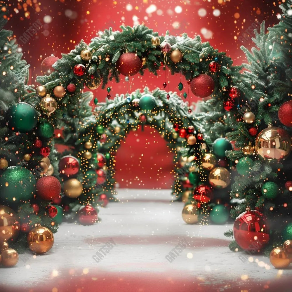 Christmas Arch Photography Backdrop GBSX-99675 - Gatsby Backdrop