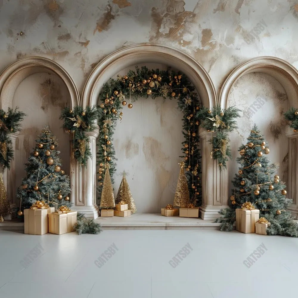 Christmas Arches Photography Backdrop GBSX-99676 - Gatsby Backdrop