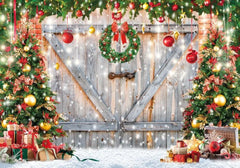 Christmas Barn Door Photography Backdrop GBSX-99677 - Gatsby Backdrop