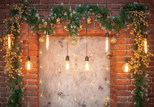 Christmas Brick Wall Photography Backdrop GBSX-99680 - Gatsby Backdrop