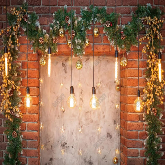 Christmas Brick Wall Photography Backdrop GBSX-99680 - Gatsby Backdrop