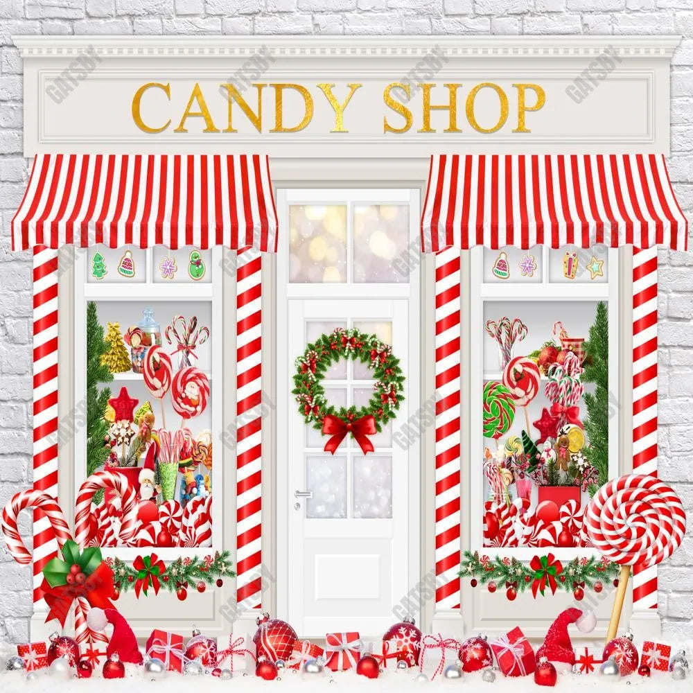 Christmas Candy Shop Photography Backdrop GBSX-99682 - Gatsby Backdrop