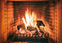 Christmas Fireplace Photography Backdrop GBSX-99684 - Gatsby Backdrop