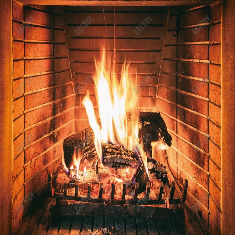 Christmas Fireplace Photography Backdrop GBSX-99684 - Gatsby Backdrop