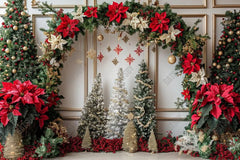 Christmas Floral Arch Photography Backdrop GBSX-99688 - Gatsby Backdrop