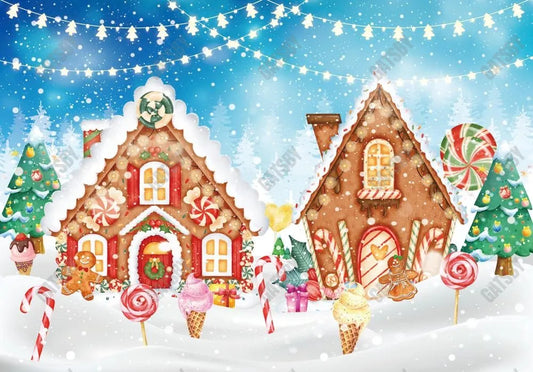 Christmas Gingerbread House Backdrop - Gatsby Backdrop