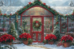 Christmas Greenhouse Photography Backdrop GBSX-99692 - Gatsby Backdrop