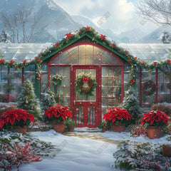 Christmas Greenhouse Photography Backdrop GBSX-99692 - Gatsby Backdrop