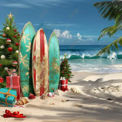 Christmas In July Beach Photography Backdrop GBSX-99694 - Gatsby Backdrop