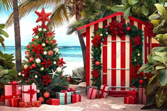 Christmas In July Beach Photography Backdrop GBSX-99695 - Gatsby Backdrop