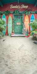 Christmas In July Surfs Up Santa Photography Backdrop GBSX-99697 - Gatsby Backdrop