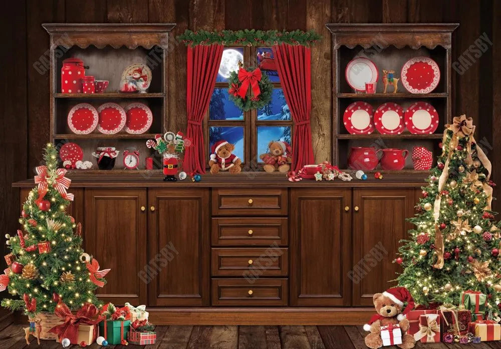 Christmas Kitchen Hot Cocoa Bar Backdrop - Gatsby Backdrop