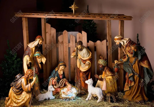 Christmas Manger Scene Photography Backdrop - Gatsby Backdrop