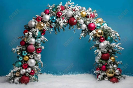 Christmas Ornament Arch Photography Backdrop GBSX-99702 - Gatsby Backdrop