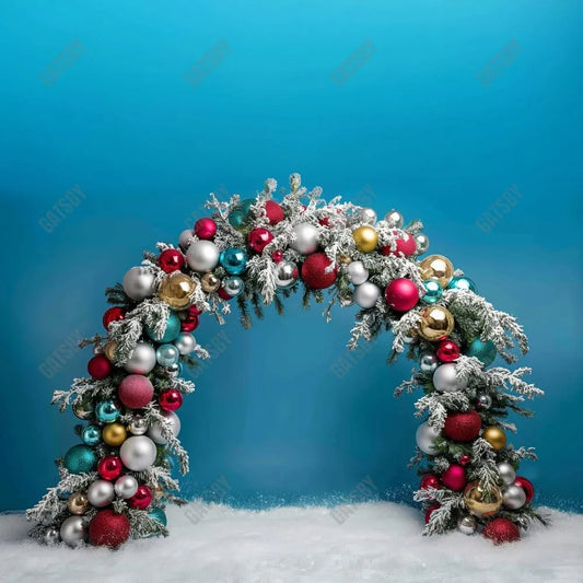 Christmas Ornament Arch Photography Backdrop GBSX-99702 - Gatsby Backdrop