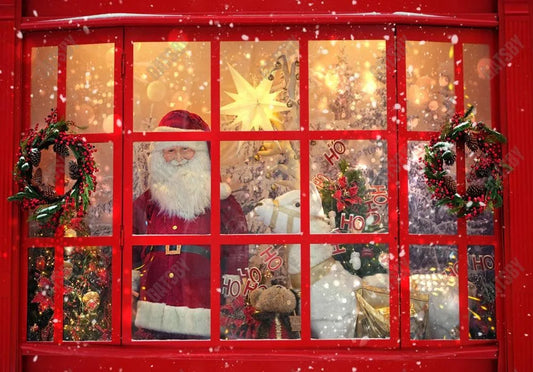 Christmas Store Santa Claus Photography Backdrop - Gatsby Backdrop