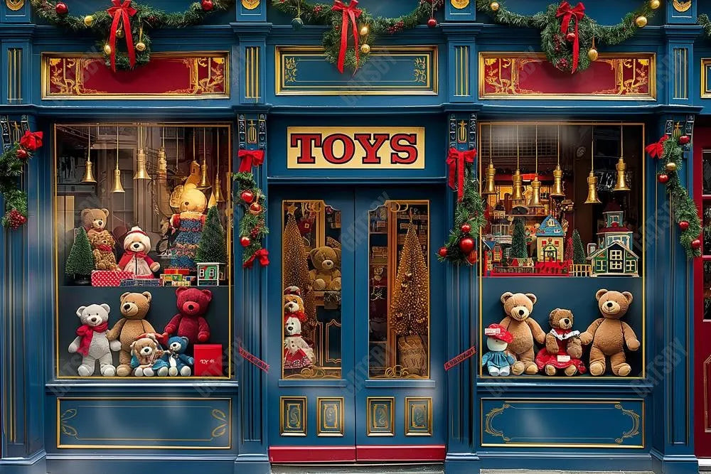 Christmas Toy Shop Photography Backdrop GBSX-99706 - Gatsby Backdrop