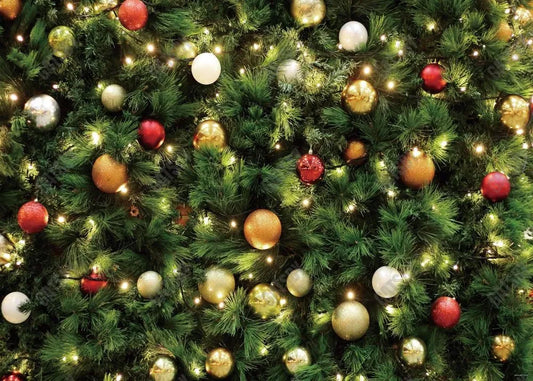 Christmas Tree Balls Photo Backdrop - Gatsby Backdrop