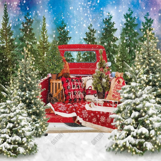 Christmas Truck Photography Backdrop GBSX-99712 - Gatsby Backdrop