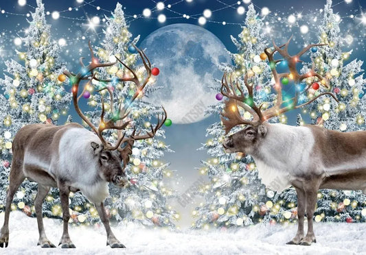 Christmas Winter Reindeer Backdrop - Gatsby Backdrop