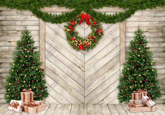 Christmas Wooden Door Photography Backdrop - Gatsby Backdrop