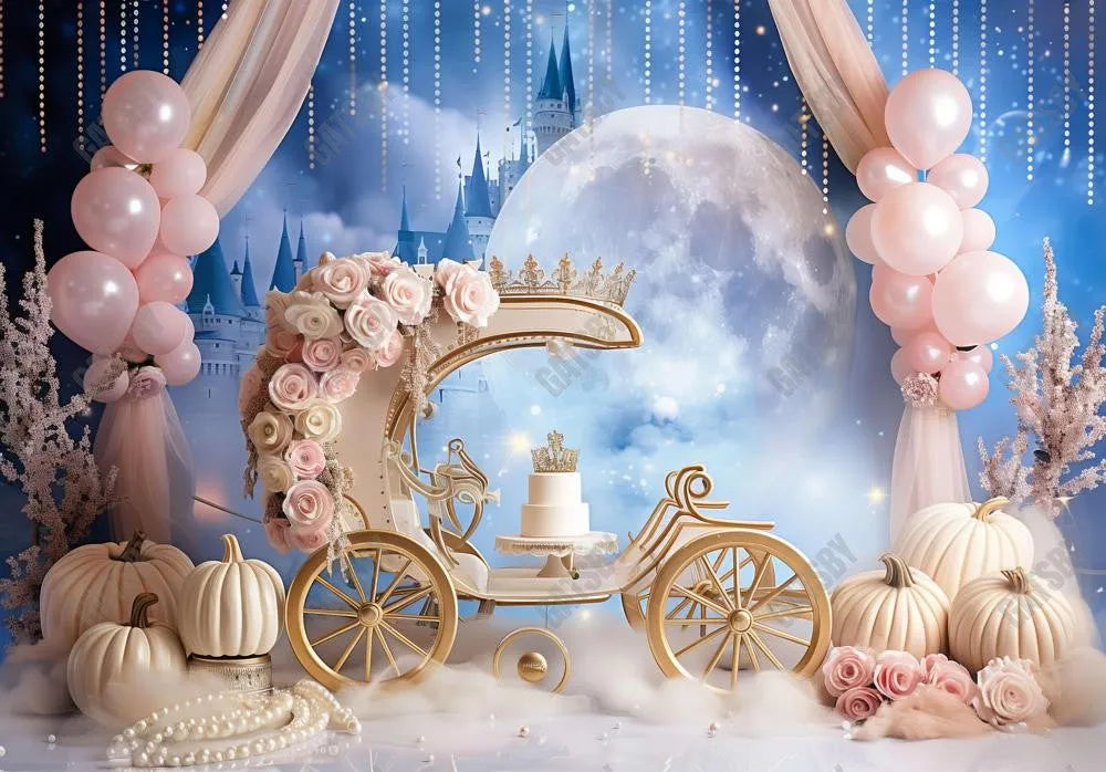 Cinderella Cake Smash Photography Backdrop GBSX-99723 - Gatsby Backdrop