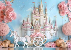 Cinderella Castle Cake Smash Photography Backdrop GBSX-99725 - Gatsby Backdrop