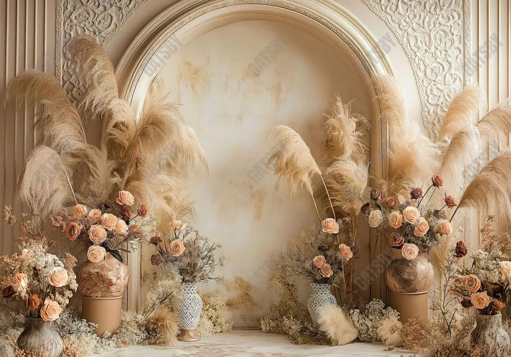 Classic Beige Boho Arch Wall Backdrop - Gatsby Backdrop