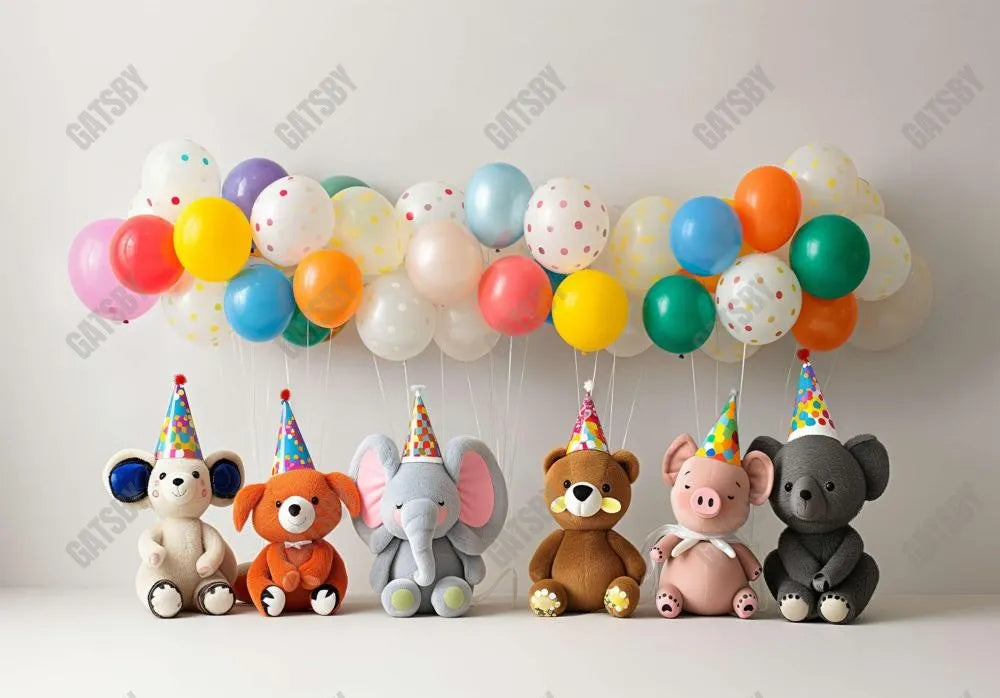 Colorful Balloons Toys Backdrop - Gatsby Backdrop