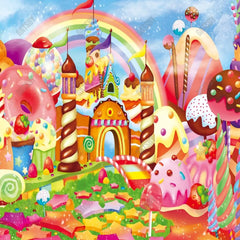 Colorful Candyland Castle Photography Backdrop GBSX-99733 - Gatsby Backdrop