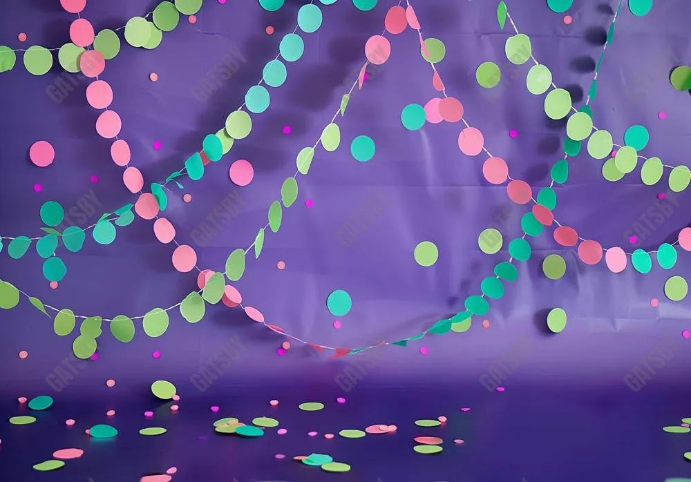 Colorful Dots Purple Wall Backdrop - Gatsby Backdrop